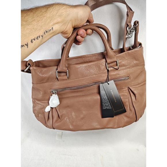 BCBGMaxAzria Handbags - BCBGMAXAZRIA Praline Leather Handbag Satchel Crossbody Bag NWT CLB206BZ-869 NS
